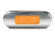Hella 12-24V Flush Mount Amber Front End Outline LED Marker Light With Stainless Steel Rim 