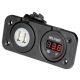 Aerpro Black Flush Mount Dual USB/Dc Volt Gauge  