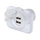 Narva White Heavy Duty Flush Mount Dual USB Socket (Pack Of 25) 