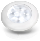 Hella 12V LED Round Courtesy Light With White Plastic Rim
