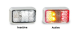 LED 12-24V Red/Amber Side Marker Light With Clear Lens & Chrome Housing (58 X 35 X 21mm) 