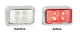 LED 12-24V Red Rear End Outline Marker Light With Clear Lens & Chrome Housing (58 X 35 X 21mm) 