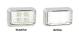 LED 12-24V White Front End Outline Marker Light With Clear Lens & Chrome Housing (58 X 35 X 21mm) 