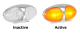 LED 12-24V Amber Marker/Indicator Light With Clear Lens & Chrome Housing (70 X 35 X 20mm) 