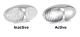 LED 12-24V White Front End Outline Marker Light With Clear Lens & Chrome Housing (70 X 35 X 20mm) 