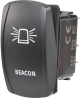 NARVA 12-24V OFF/ON/MOM ON BLUE LED ILLUMINATED BEACON ROCKER SWITCH (BLISTER PACK OF 1)
