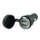 Q-LED Male Cig Lighter Plug - Twin USB Socket Adaptor (Blister Pack Of 1) 