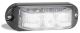 LED 12-24V White Emergency Warning Light With Clear Lens & 12 Flash Patterns (112 X 37 X 23mm) 