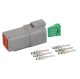 DEUTSCH DT SERIES 6 WAY RECEPTACLE CONNECTOR WITH GREEN BAND CONTACTS