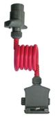 KT 7 Pin Large Round Plug To 7 Pin Flat Socket Trailer Adaptor With 1m Coiled Lead 
