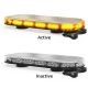 LED 12-24V Amber Emergency Light Bar With Clear Lens & Magnetic Base (380 X 172 X 49mm) 