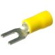 Quikcrimp Yellow 4mm Fork Crimp Terminal (Pack Of 100) 