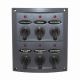 Grey Deluxe 6 Switch Panel With Red LED Indicators  