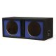 10 Dual Blue Metallic Speaker Box 
