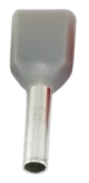 Grey Dual Bootlace Terminal (Pack Of 100) (2 X 0.75mm² 8mm Shaft) 