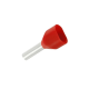 Red Dual Bootlace Terminal (2 X 1mm² - 8mm Shaft) (Pack Of 100) 