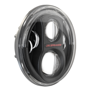 JW SPEAKER 12V JEEP 7" HIGH/LOW LED HEADLIGHT INSERT WITH DRL & BLACK BEZEL (PACK OF 2)