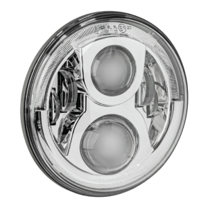JW SPEAKER 12-24V 7" HIGH/LOW LED HEADLIGHT WITH DRL & CHROME INNER BEZEL