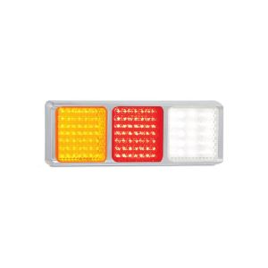 LED 12-24V Combination Tailight With Reverse Light And Chrome Housing