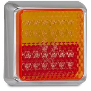 LED 12-24V Combination Tailight With Chrome Bracket (120 X 120 X 31mm) 
