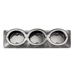 LED Black Chrome Triple Light Surface Mount Bracket 