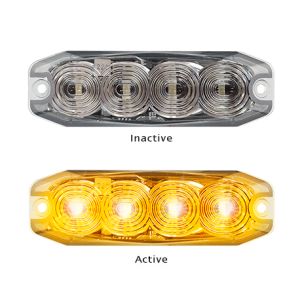 LED 12-24V Amber Emergency Flashing Light (98 X 30 X 8mm) 