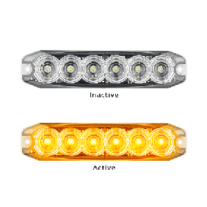 LED 12-24V Amber Emergency Flashing Light (131 X 30 X 8mm) 