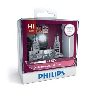 Philips X-Treme Vision Plus 130% 12V 55W H1 QH Globe (Blister Pack Of 2) 