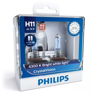 Philips Crystal Vision 12V 55W H11 QH Globe (Blister Pack Of 2) 
