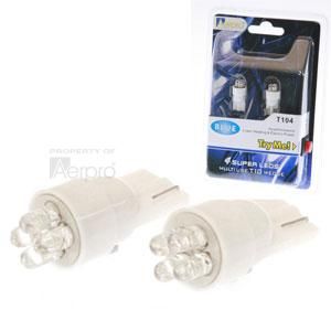 Aerpro Blue T-10 LED Wedge Globe (Pack Of 2)