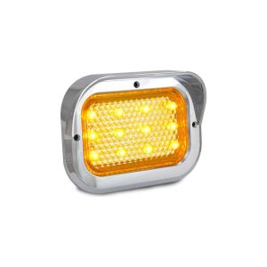 LED 12-24V Grommet Mounted Indicator Light With Clear Lens & Chrome Hooded Bezel 