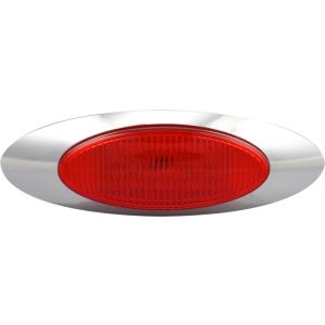 LED 12V Red Rear End Outline Marker Light With Chrome Bezel (169 X 55 X 24mm)