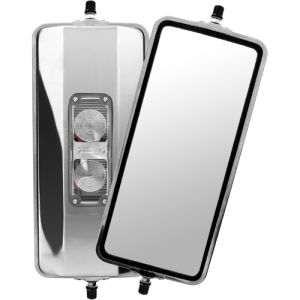 Britax 16"  Stainless Steel Heated Westcoast Mirror Head With Marker Light 