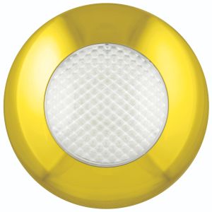 LED 12V Round Interior Light With Gold Bezel (143 X 41mm Round)