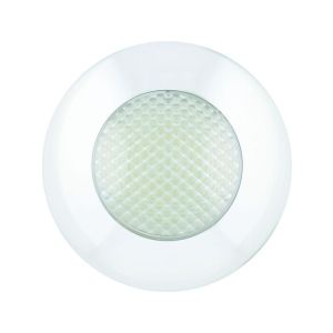 LED 12V Round Interior Light With White Bezel (143 X 41mm Round)