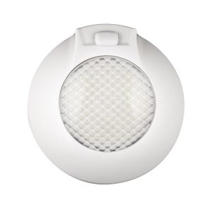 LED 12V Interior Light With White Bezel And On/Off/Door Switch (143mm X 33mm Round)