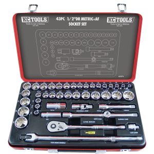 KC 43 Piece 1/2" Drive Af & Metric Socket Set