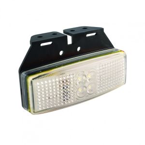 LED 12-24V White Front End Outline Marker Light With Mounting Bracket (110 X 64 X 47mm) 
