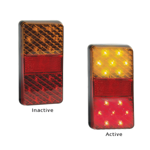 LED 12V Combination Tailight (Black Background Pack Of 2)