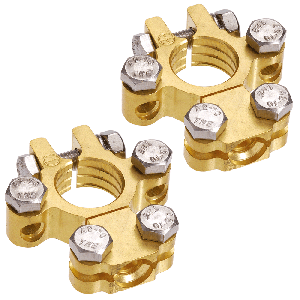 Projecta Negative Forged Brass Saddle Style Battery Terminal With Dual Auxillary (Pack Of 10) 