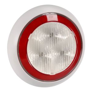 Narva 9-33V LED Reverse Light With Red LED Tail Light Ring And White Base (150mm X 30mm Round) 
