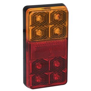LED 12V Combination Tailight With Honeycomb Lens Pattern (150 X 80 X 22mm) 
