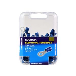 Narva Blue 6.3mm Eye Crimp Terminal (Pack Of 100) 