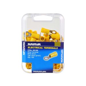 Narva Ring Terminal Yellow 5mm (100)  