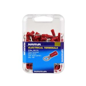 Narva Red 5mm Eye Crimp Terminal (Pack Of 100) 