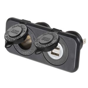 Narva Heavy Duty Flush Mount Twin Accessory/ Dual USB Sockets (Blister Pack Of 1) 
