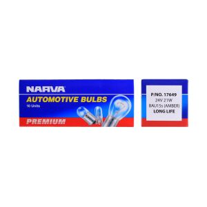 Narva Premium Long Life 24V 21W BAU15S Amber Globe  