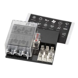 Narva 6 Way Std Blade Fuse Block With Single Grounding And Power In Terminals 