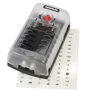 Narva 12 Way Std Blade Fuse Or Plug In Type Circuit Breaker Block (Blister Pack Of 1) 