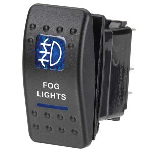 Narva SPDT 20 Amp Off/On 12V Blue Illuminated Fog Light Sealed Rocker Switch (Blister Pack Of 1) 